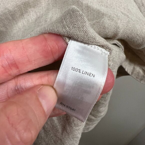 J.Jill Love Linen Popover Tunic Top Size 1X Beige Neutral Lagenlook Minimal - Picture 8 of 9